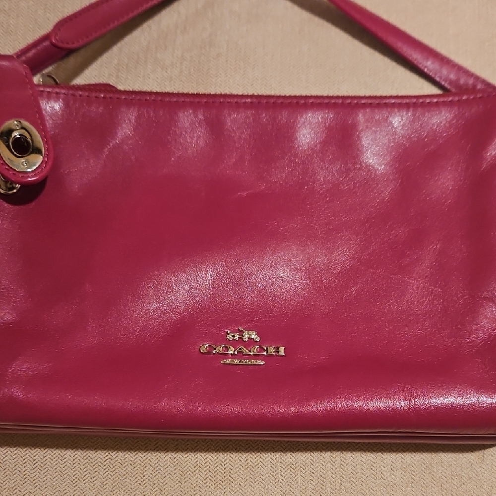 Coach Wine Leather Crossbody Bag - Picture 2 of 8